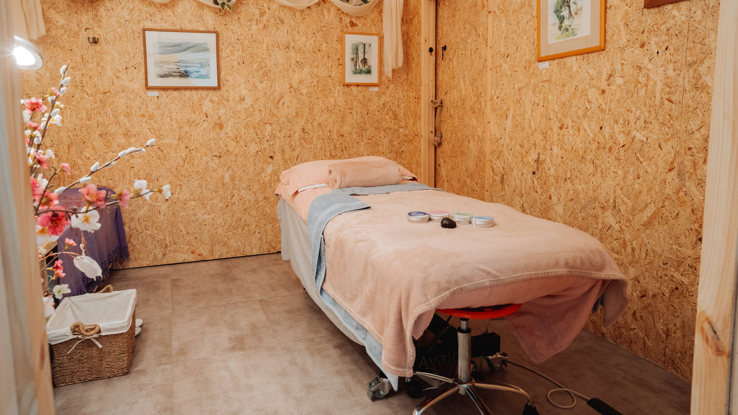 Massage table at Delia Burke in Plymouth